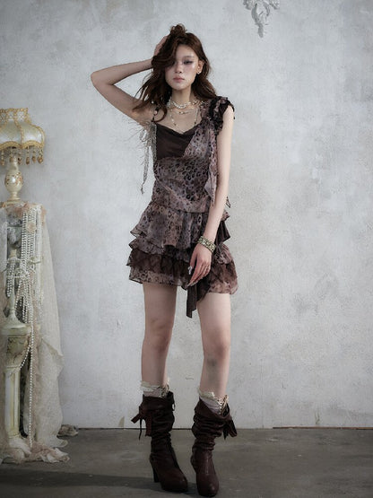 Vintage Leopard Patchwork Camisole【s0000017857】