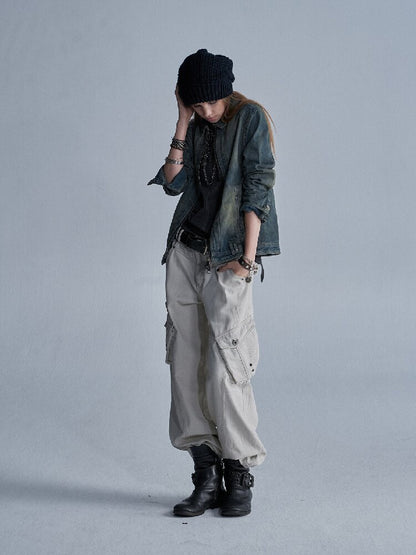 Brushed Tie Floral Denim Jacket【s0000018472】