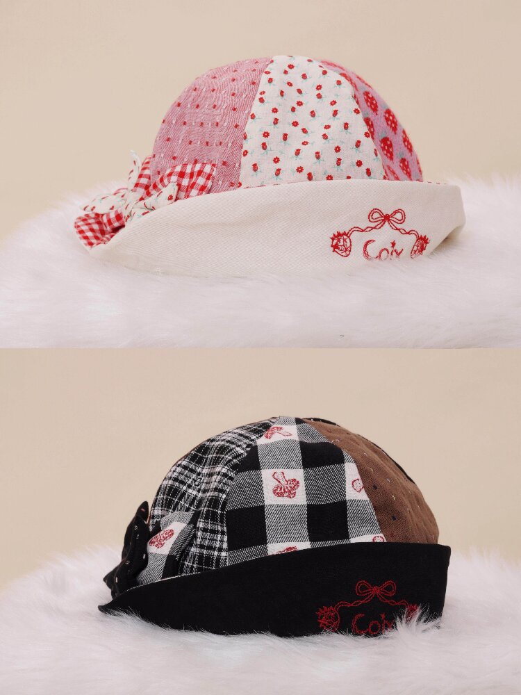 Patchwork Bow Remake Pot Hat【s0000019286】