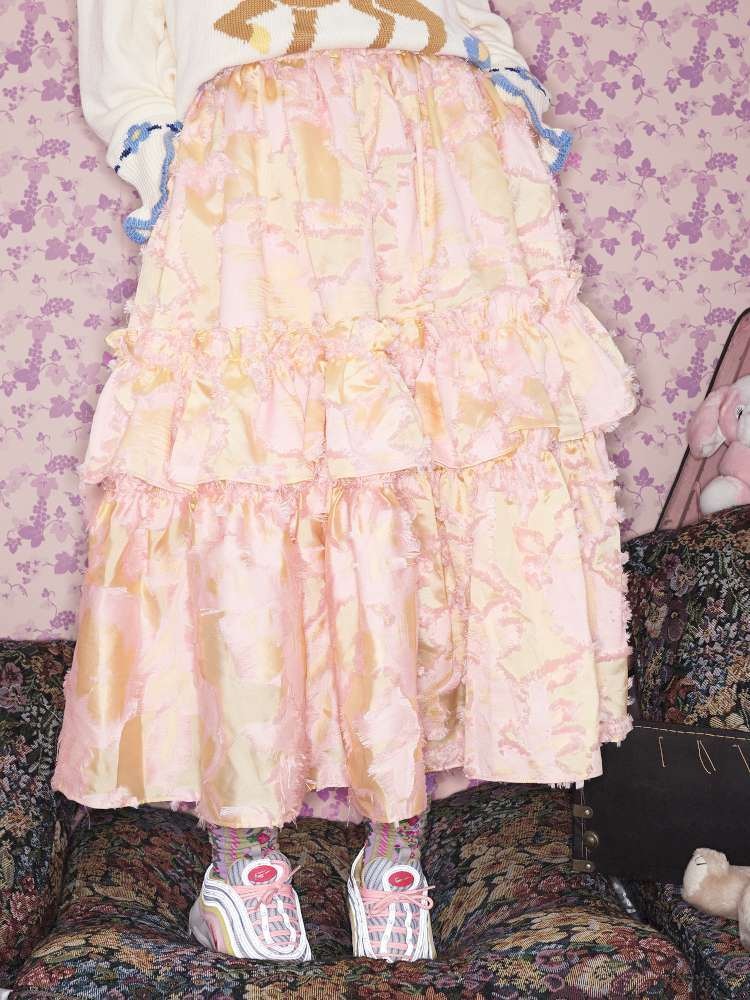 Custom Cut Multi-layer Ruffled Skirt【s0000015027】