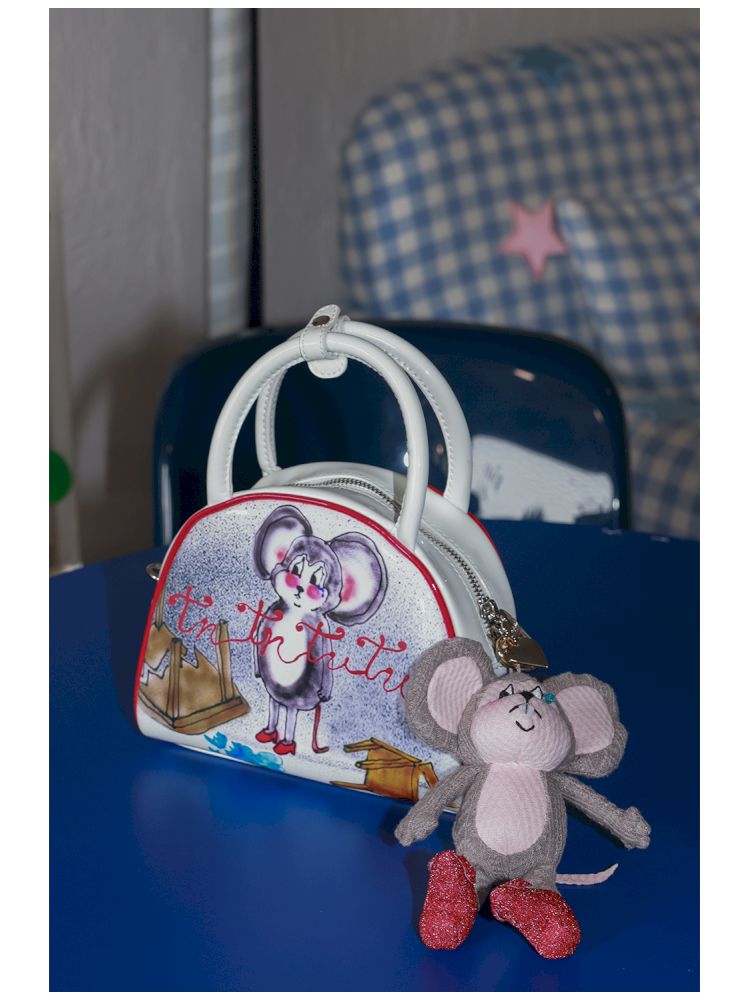 Small mouse microfiber leather handbag【s0000012826】