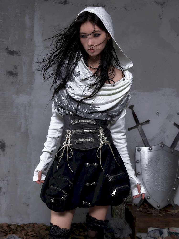 Double-breasted belted waist belt【s0000014464】