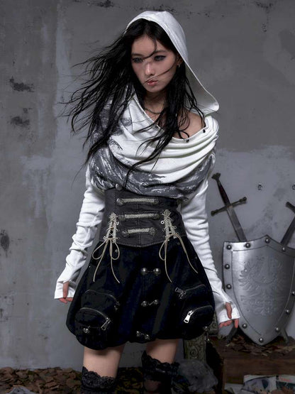 Double-breasted belted waist belt【s0000014464】