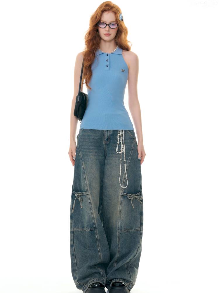 Straight Wide-Leg Denim Pants【s0000014356】