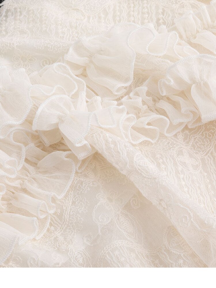 Lace Patchwork Irregular Mesh Skirt【s0000015449】