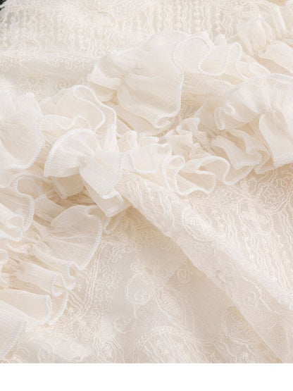 Lace Patchwork Irregular Mesh Skirt【s0000015449】