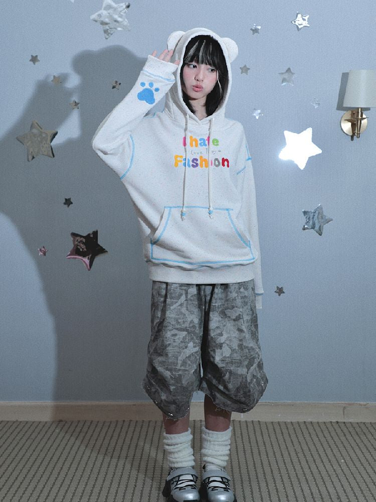 Bear ears hooded long-sleeved sweater【s0000010470】