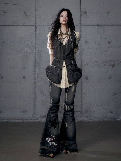 Stacked Waisted Irregular Vest【s0000013472】