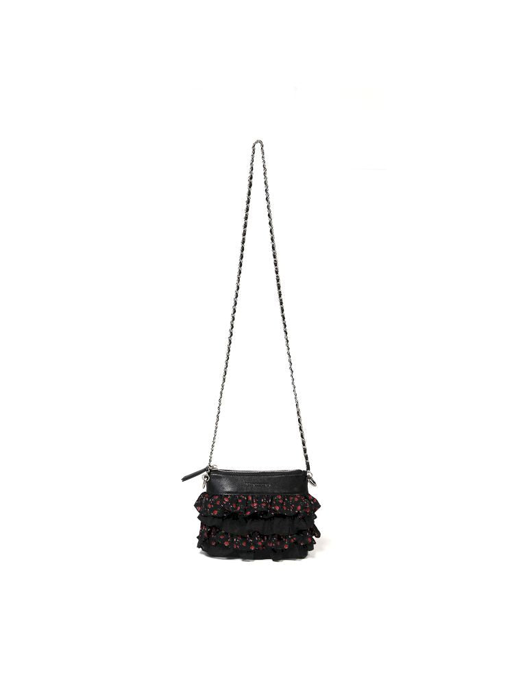 Embossed zipper chain sling bag【s0000012577】