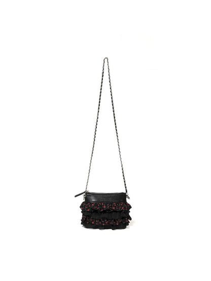 Embossed zipper chain sling bag【s0000012577】