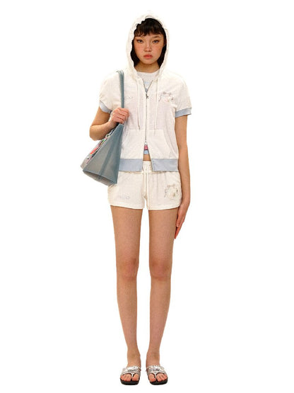 Rabbit Badge Cardigan Shorts Set【s0000017412】