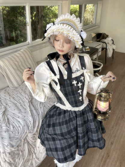 Waisted Fishbone Lace Bow Tie Dress【s0000011341】