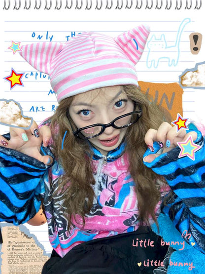 Original Y2K Punk Cat Ear Hat【s0000015052】