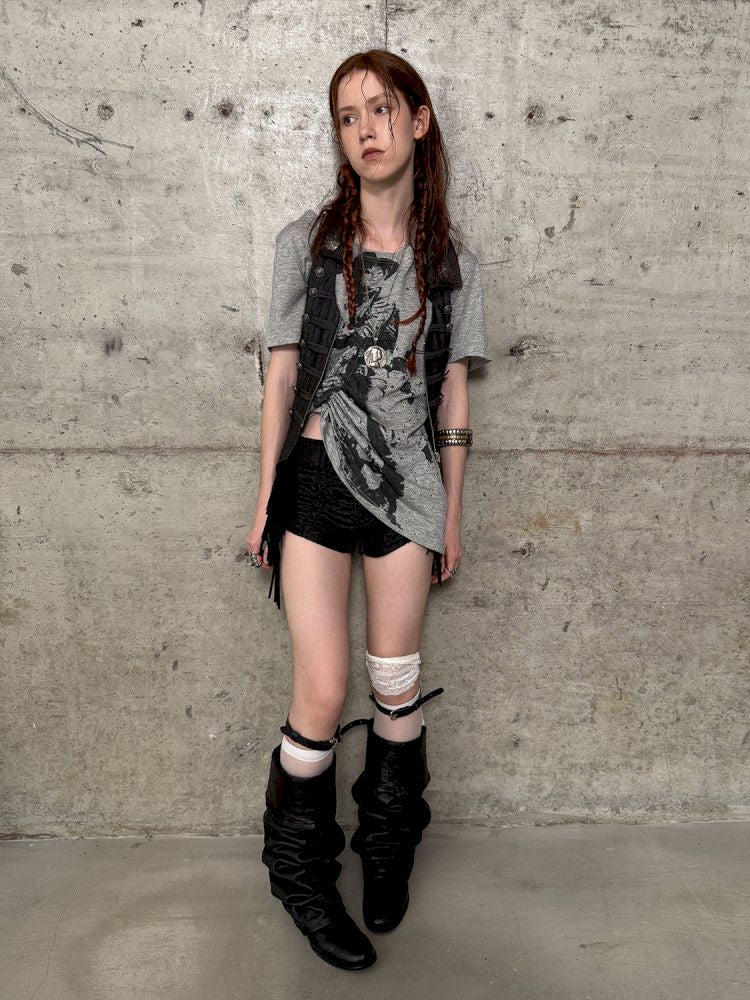 Micro-Stretch Fabric Low-Waist Shorts【s0000012704】