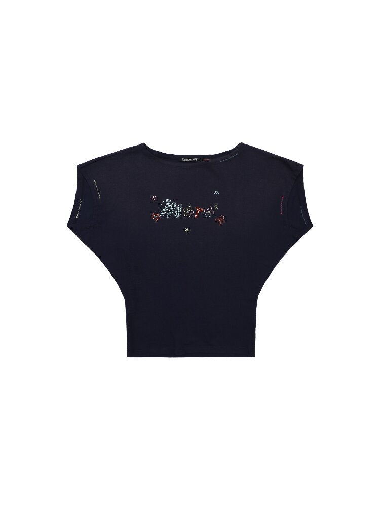 Colorful Floral Rhinestone T Shirt【s0000017428】