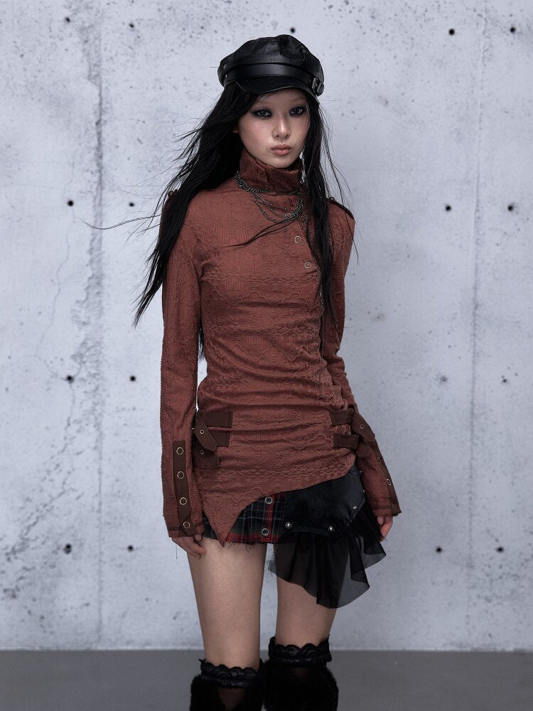 High Neck Jacquard Knit Base Top【s0000015550】