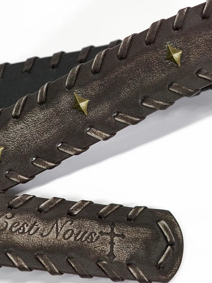 Vintage-Style Carved Buckle Belt【s0000013965】