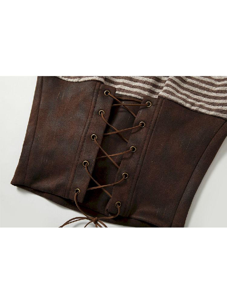 One Neck Tie Long Sleeve Short Top【s0000011832】