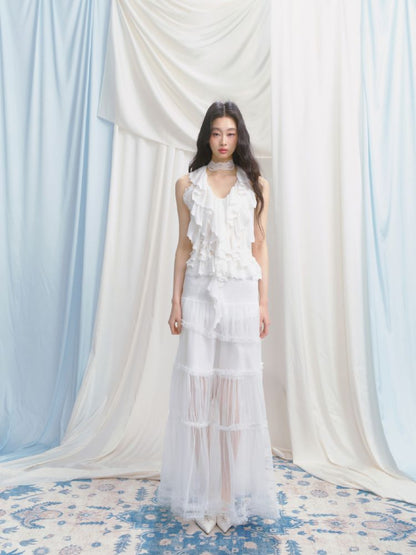 Semi-Sheer Vibe Halter Long Skirt【s0000012158】