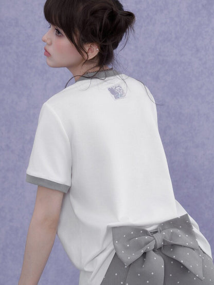 Print Crew Neck Short Sleeve T-Shirt【s0000016646】