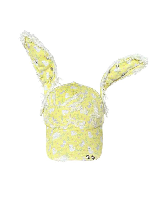 Cat & Rabbit Print Rabbit Ears Cowboy Duck Hat【s0000009606】