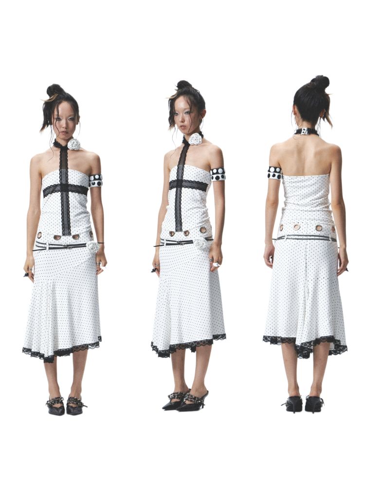 Strapless halter neck tank top and skirt【s0000012680】