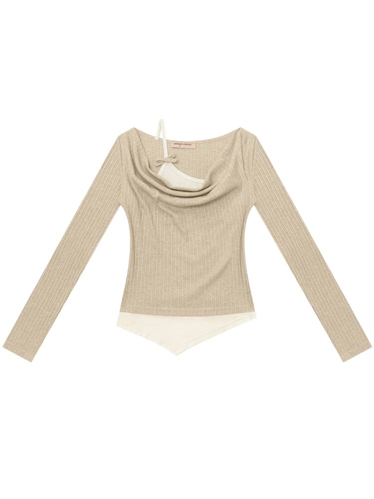 Slim Fit Top Long Sleeve Knit T-Shirt【s0000014354】