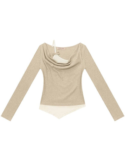 Slim Fit Top Long Sleeve Knit T-Shirt【s0000014354】