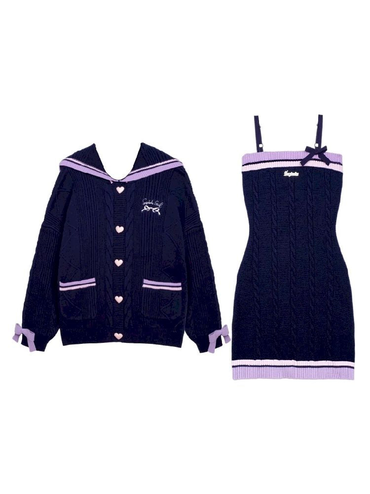 Romantic Pure Desire Sweater Dress Set【s0000005053】