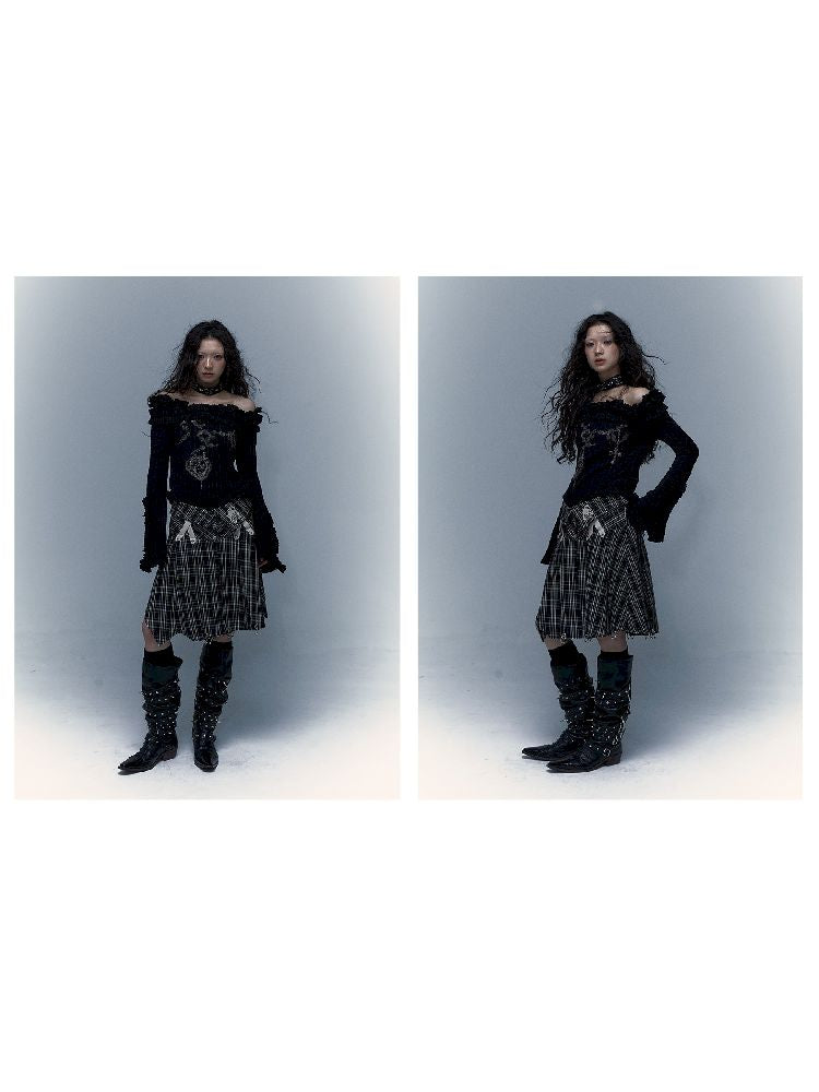 Peplum irregular pleated bustier midi skirt【s0000005970】