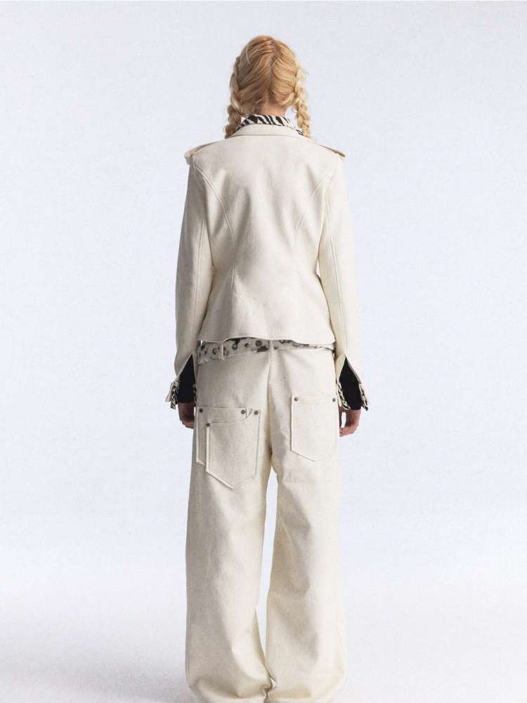 Zebra Stitching Leather Jacket【s0000015391】