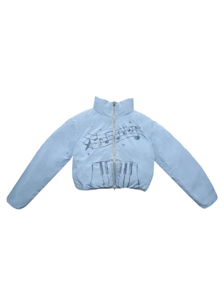 Dreamcore Blue Gray Reversible Padded Jacket【s0000014698】