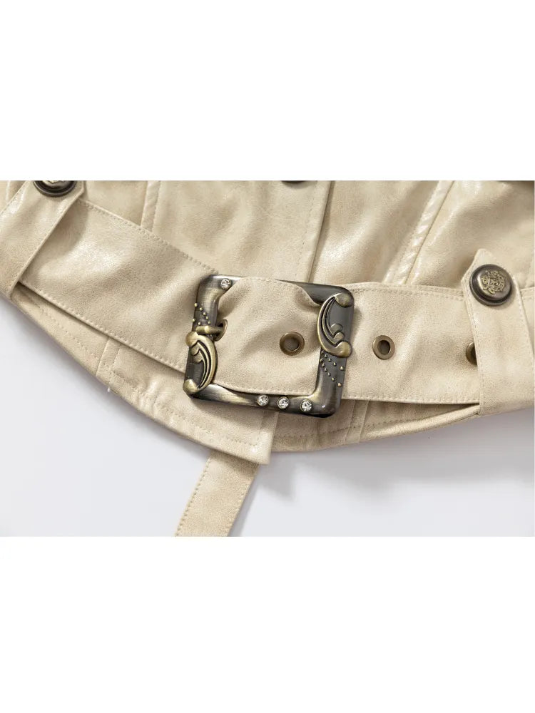 Slim-Fit Short Leather Jacket【s0000013945】