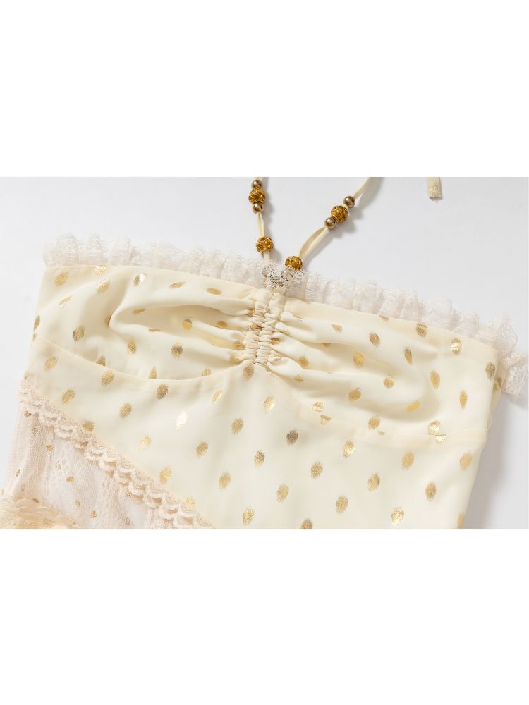 Lace Halter Neck Strapless Dress【s0000012786】