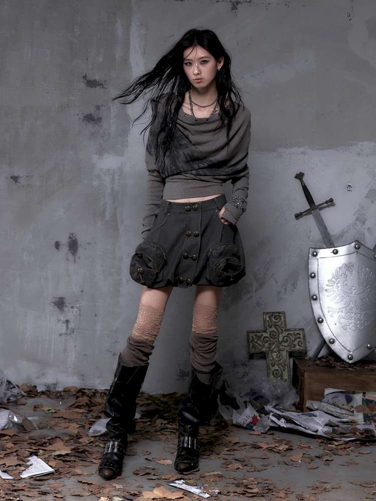 Workwear Flower Bud Skirt【s0000014463】