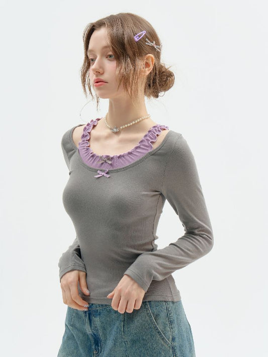 Ballet Style Knitted Bottom Shirt【s0000011508】