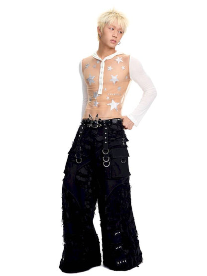 Mesh-Panel Long-Sleeve Top【s0000014416】