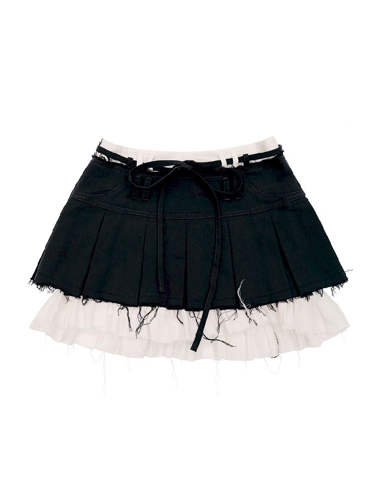 Raw-edge Pleated Skirt【s0000012178】