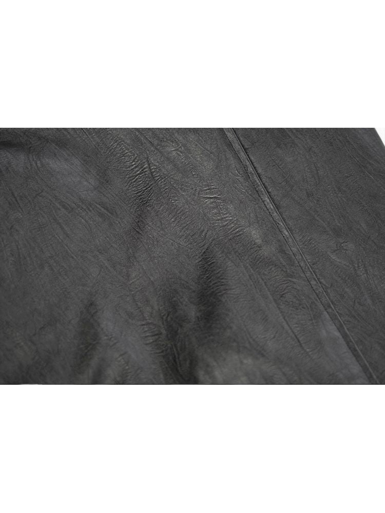 Loose black myriad leather jacket【s0000013885】