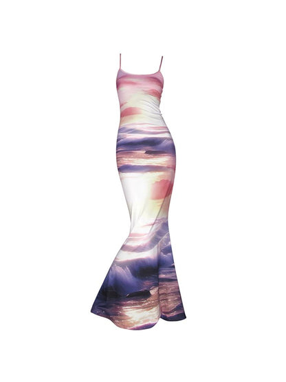 Sunset Beach Fishtail Halter Dress【s0000009610】