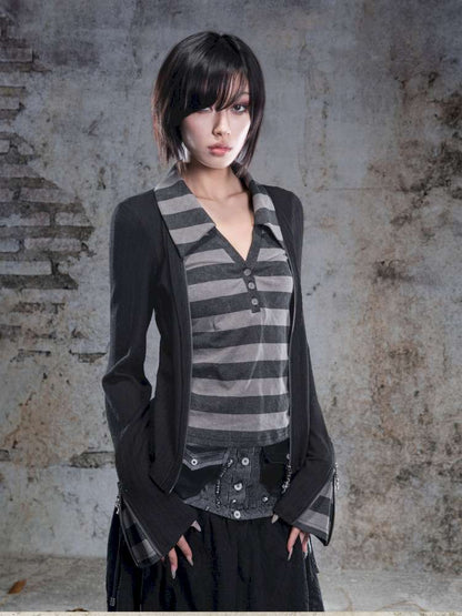 V-Neck Pullover Long-Sleeve Knit Top【s0000014492】