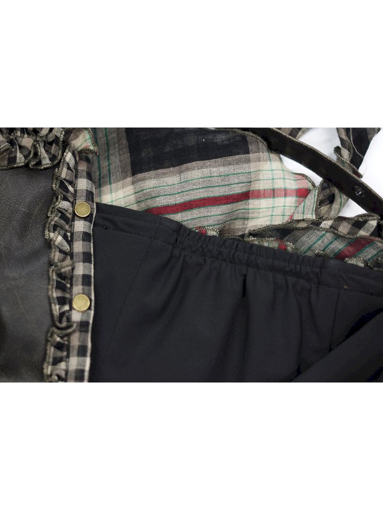 Patchwork Lattice Waisted Dress【s0000013889】