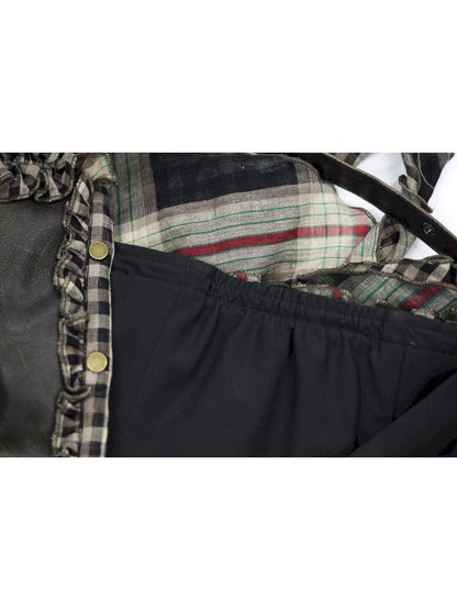 Patchwork Lattice Waisted Dress【s0000013889】