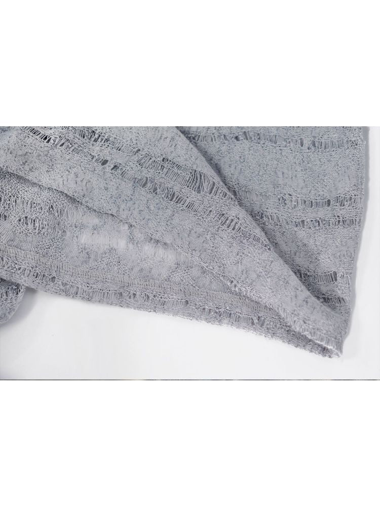 Ruffle Misty Blue Hooded Tunic【s0000012642】