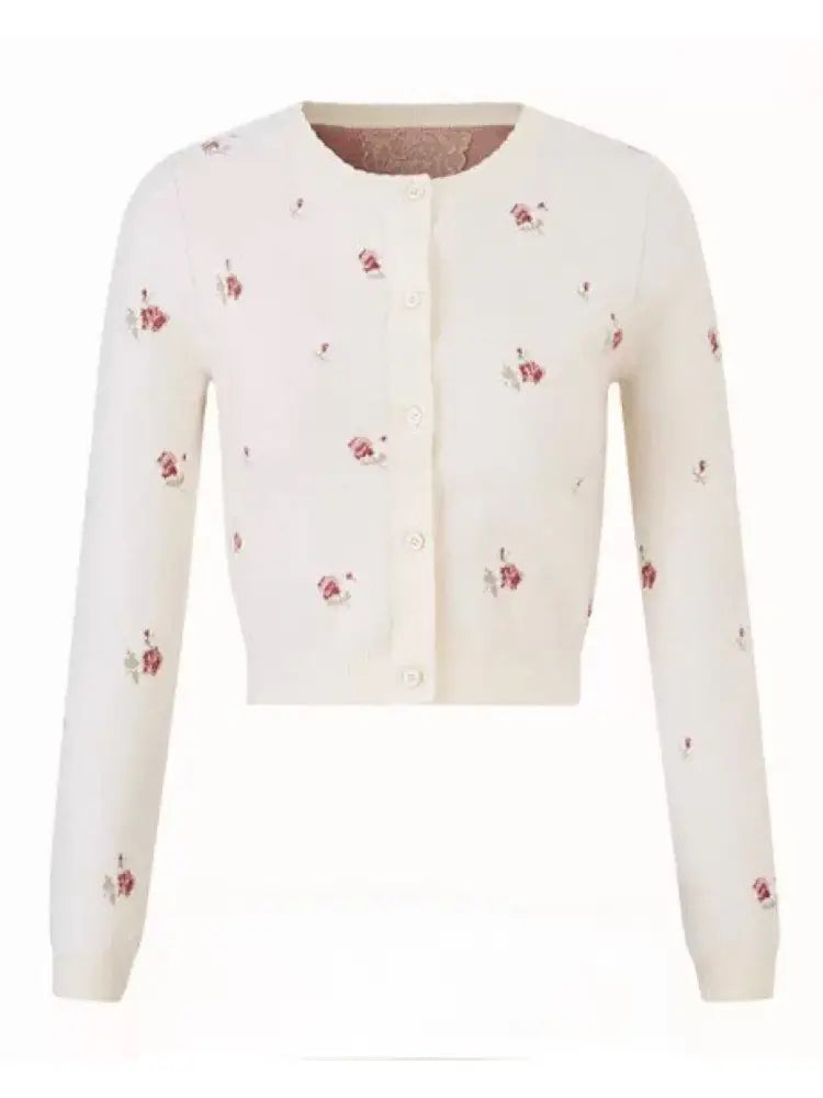 Floral Print “Mix & Match” Sweet Floral Knit Top【s0000014324】