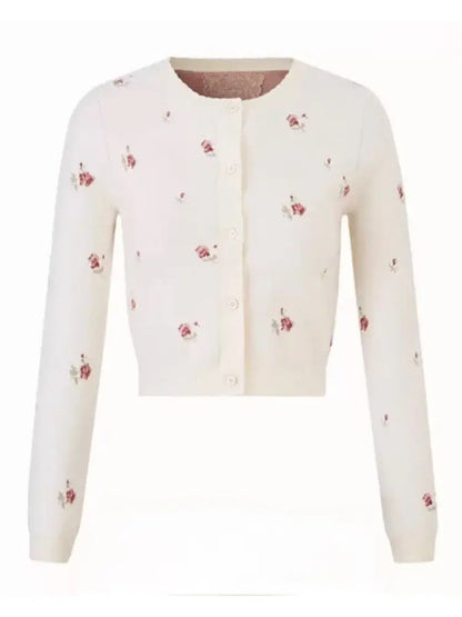 Floral Print “Mix & Match” Sweet Floral Knit Top【s0000014324】