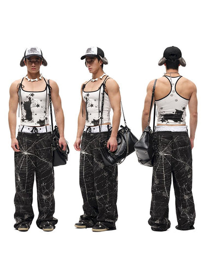 Black Cat Print Camisole【s0000012585】