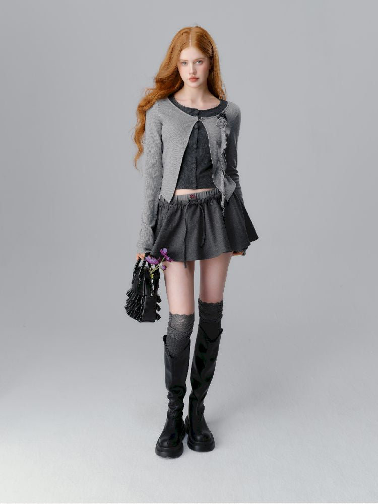 Round neck wool knit cardigan【s0000012139】