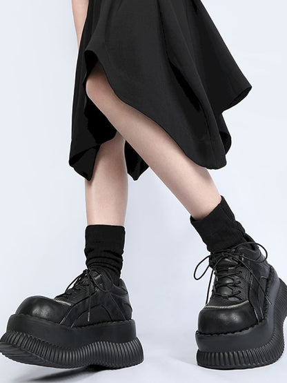 Gothic subculture lace up thick bottom shoes【s0000013710】