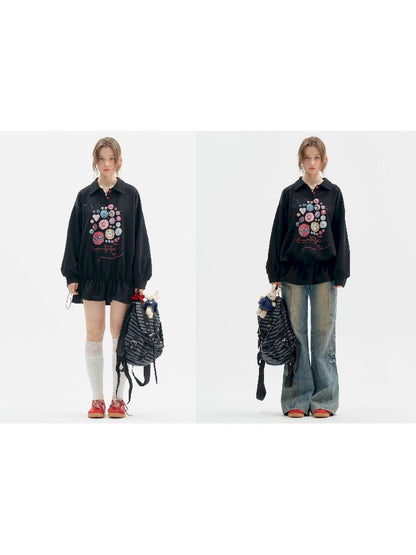 Neck Waist Slimming Sweatshirt【s0000012217】